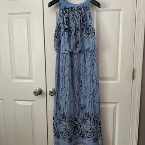Chic Blue Floral Maxi Dress